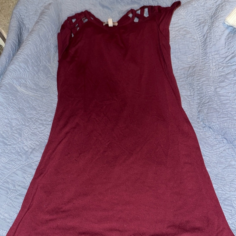 Maroon Tshirt dress